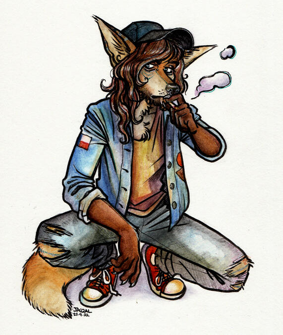 Crimes (brush pen, fineliner, watercolour)
