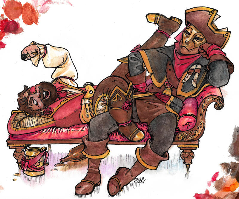 Wistar &amp; Junior (fineliner, watercolour, gouache)