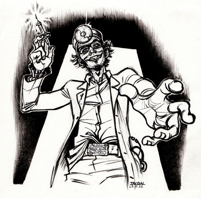 Dr. Medicalschool (brush pen, fineliner)